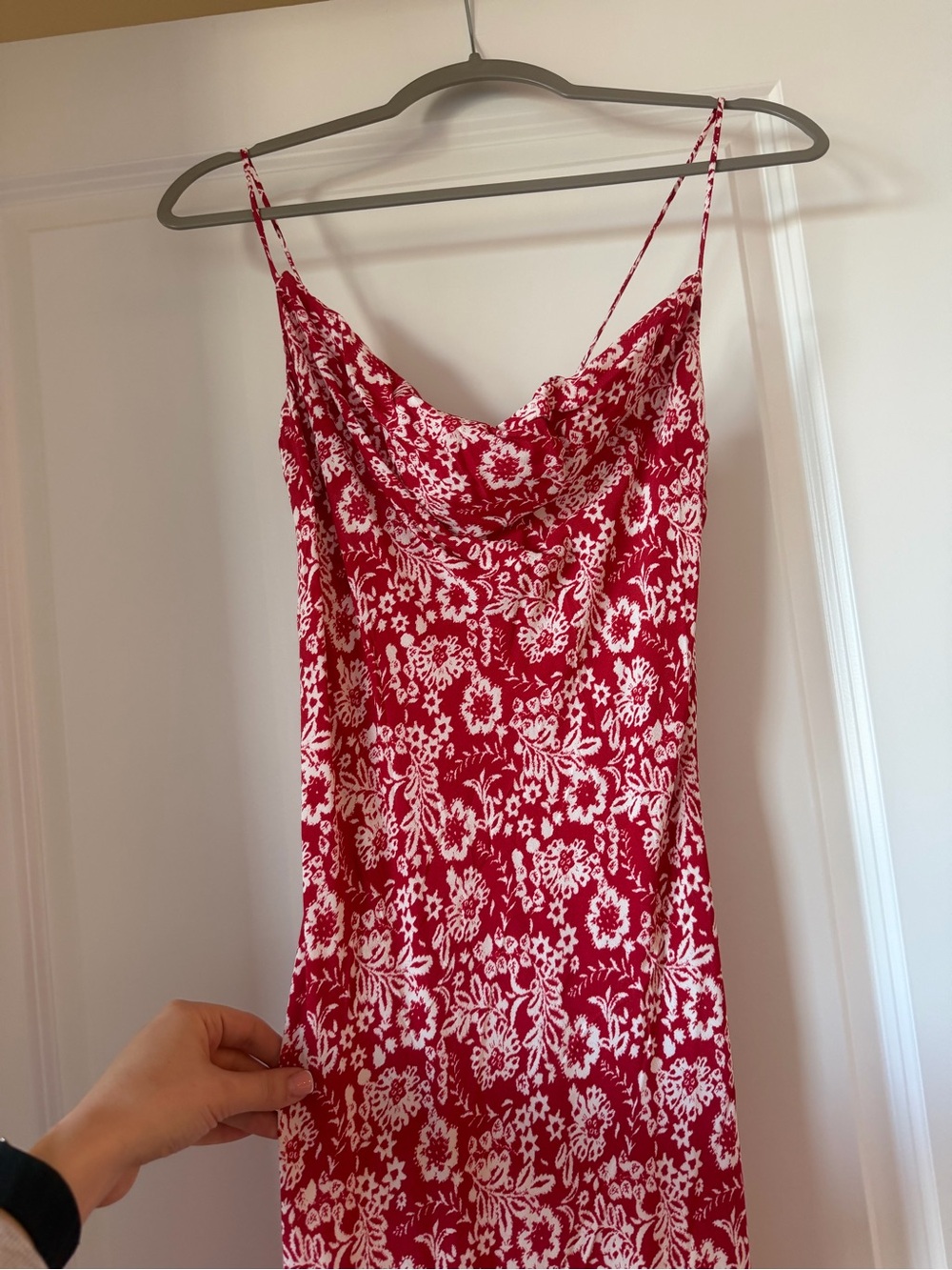ZARA Red & White Floral Slip Dress